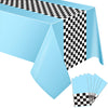 Irenare Car Birthday Party Supplies Racing Decorations 50S Party Tablecloth Racetrack Table Runner Table Covers For Kids Boy Car Theme Birthday Decor, 54 X 108 Inch(Sky Blue,6 Sheets)
