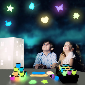 30 Pack Glow In The Dark Slime Kit, Mini Slime Party Favors, Crystal Galaxy Slime With With Multi Colors - Blue, Pink, Yellow, O