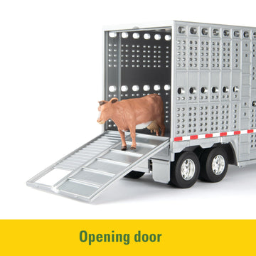 ERTL 1/32 Freightliner 122SD Semi with Livestock Trailer & Cattle, Multi, Model 47362, Plastic
