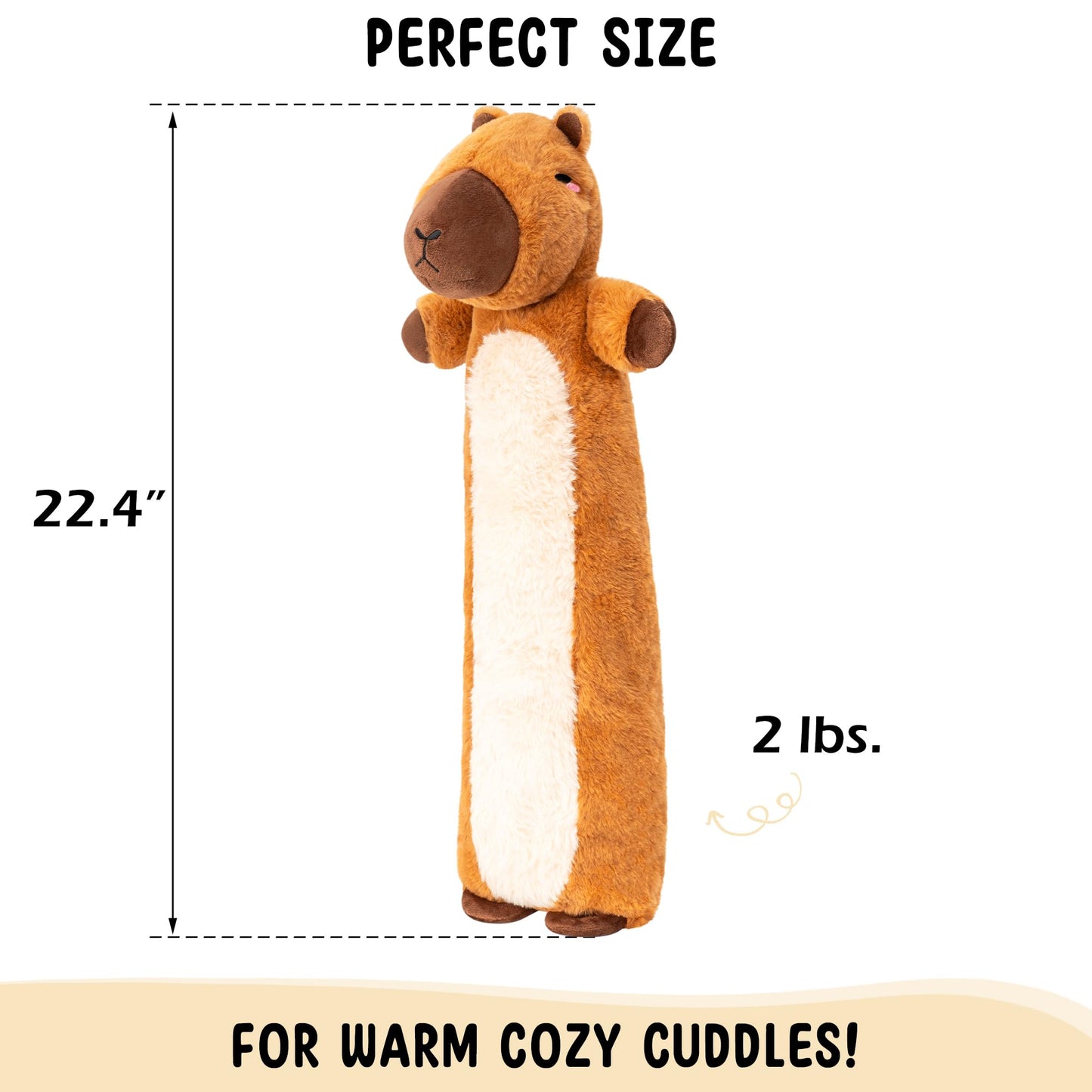 Happy Fuel Capybara Microwavable & Weighted Stuffed Animals - Unscented Heatable Plush Doll Cute Capybara Plush Toys Gifts for Girls Boys and Kids