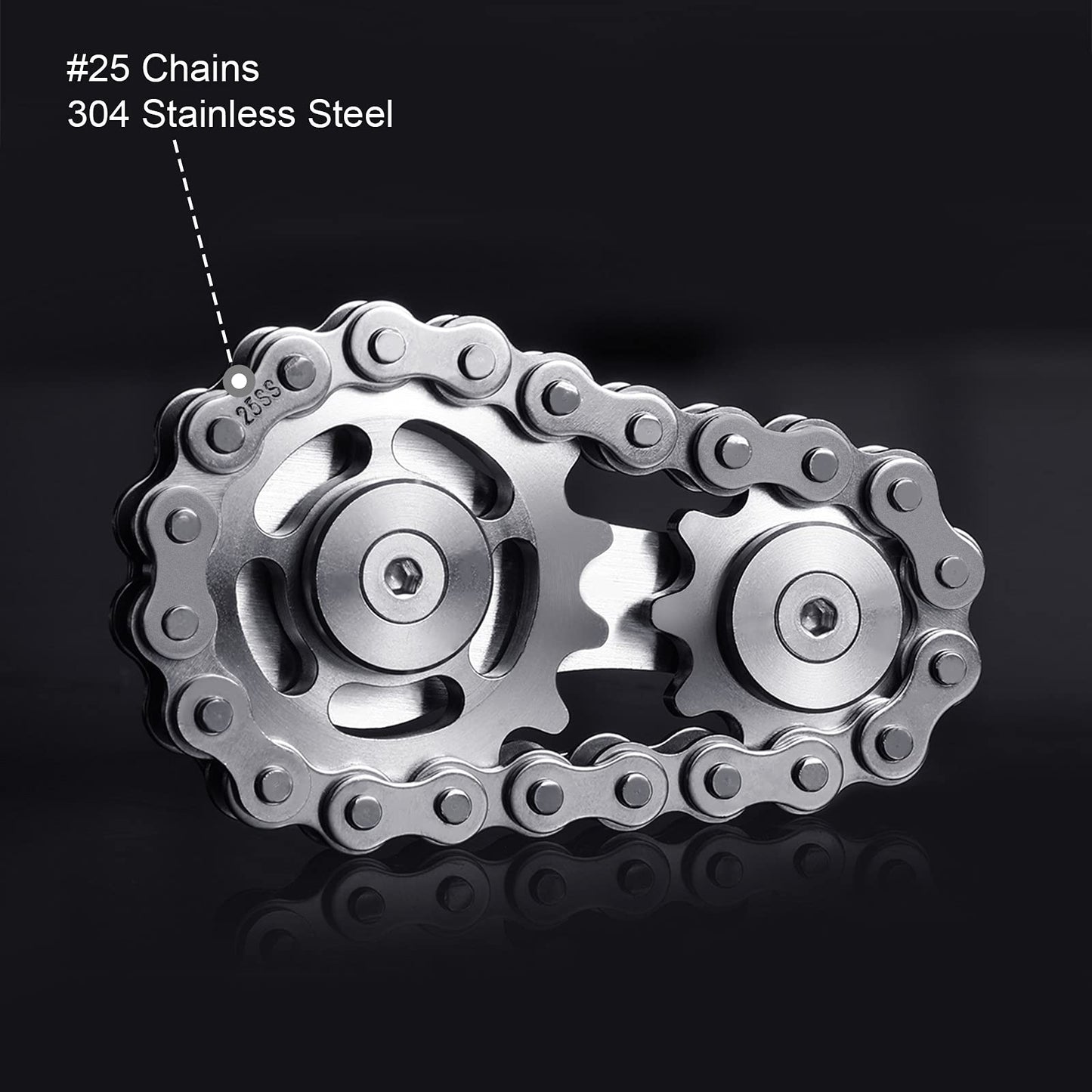 Gatwey Sprockets Chain Fidget Toys Metal Sensory Bike Chain Gears Fidgets Spinner For Adults Edc Novelty Toy Pack Pocket Size For Anxiety Relieve Boredom Adhd Autism (Gold Plating Sprockets)