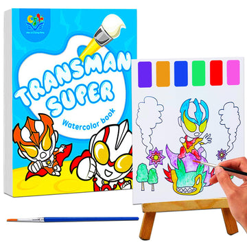 Junqiu Water Color Paint Sets For Kids, Paint With Water Books For Kids Ages 4-8, Pocket Watercolor Painting Book, Arts And Crafts Kit For Girls Boys Coloring With Brush(3Pack)