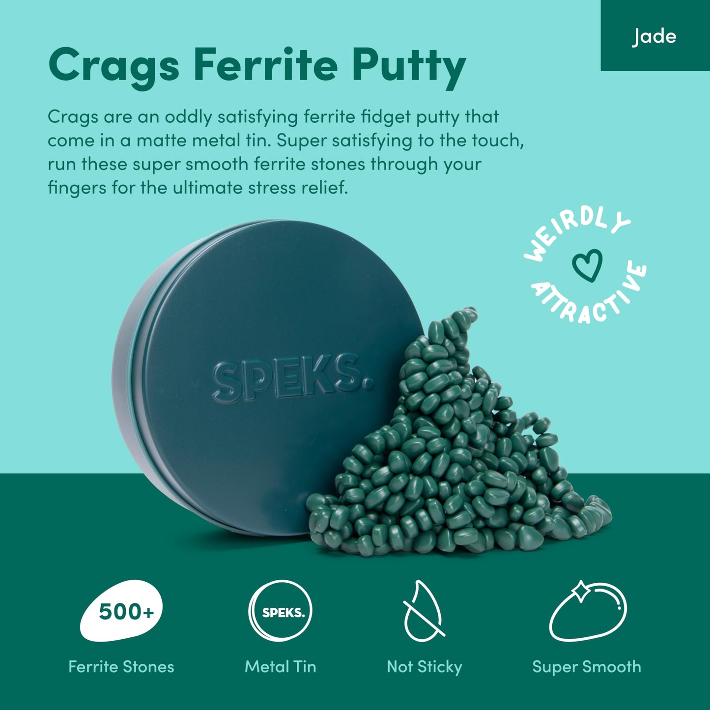 Speks Crags Ferrite Putty, Over 500 Ferrite Stones In A Metal Tin, Seriously Satisfying Fidget Toys For Adults And Desk Toys For