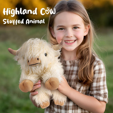 Highland Cow Stuffed Animals Microwavable Stuffed Animal Adorable Fluffy Highland Cow Plush for Warmth Comfort Heatable Coolable Lavender Scent Toy Cute Soft Plushies Gift for Kid Boy Girl & mature-themed