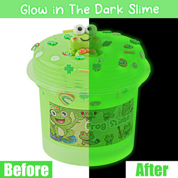 Frog Glow In The Dark Slime, Super Soft & Good Stretchy Green Slime, Slime Party Favors For Kids, Slime Sensory Toys For Birthda