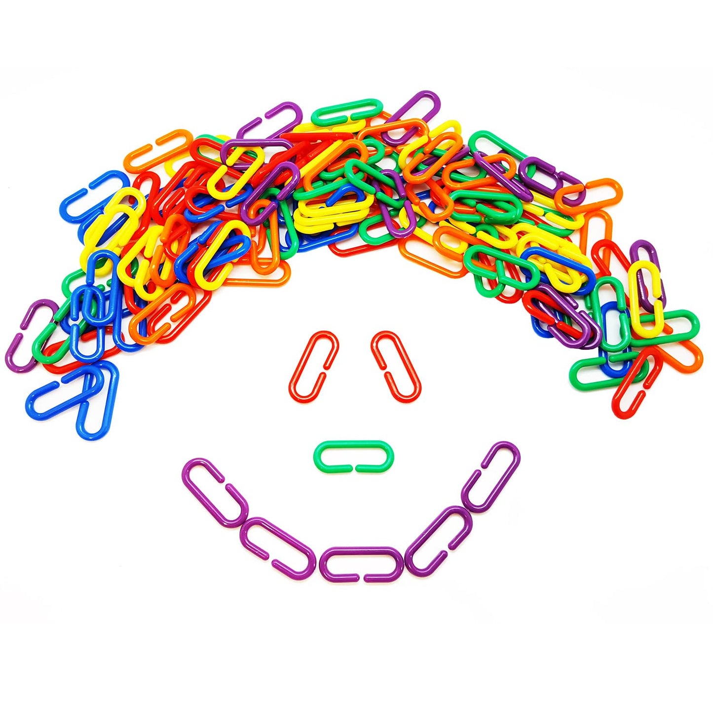 Skoolzy Math Links 120 Pcs - 6 Pk - Plastic Links For Kids Learning - Toy Chain Links - Plastic Links For Kids - Math Manipulative For 3, 4-8 Year