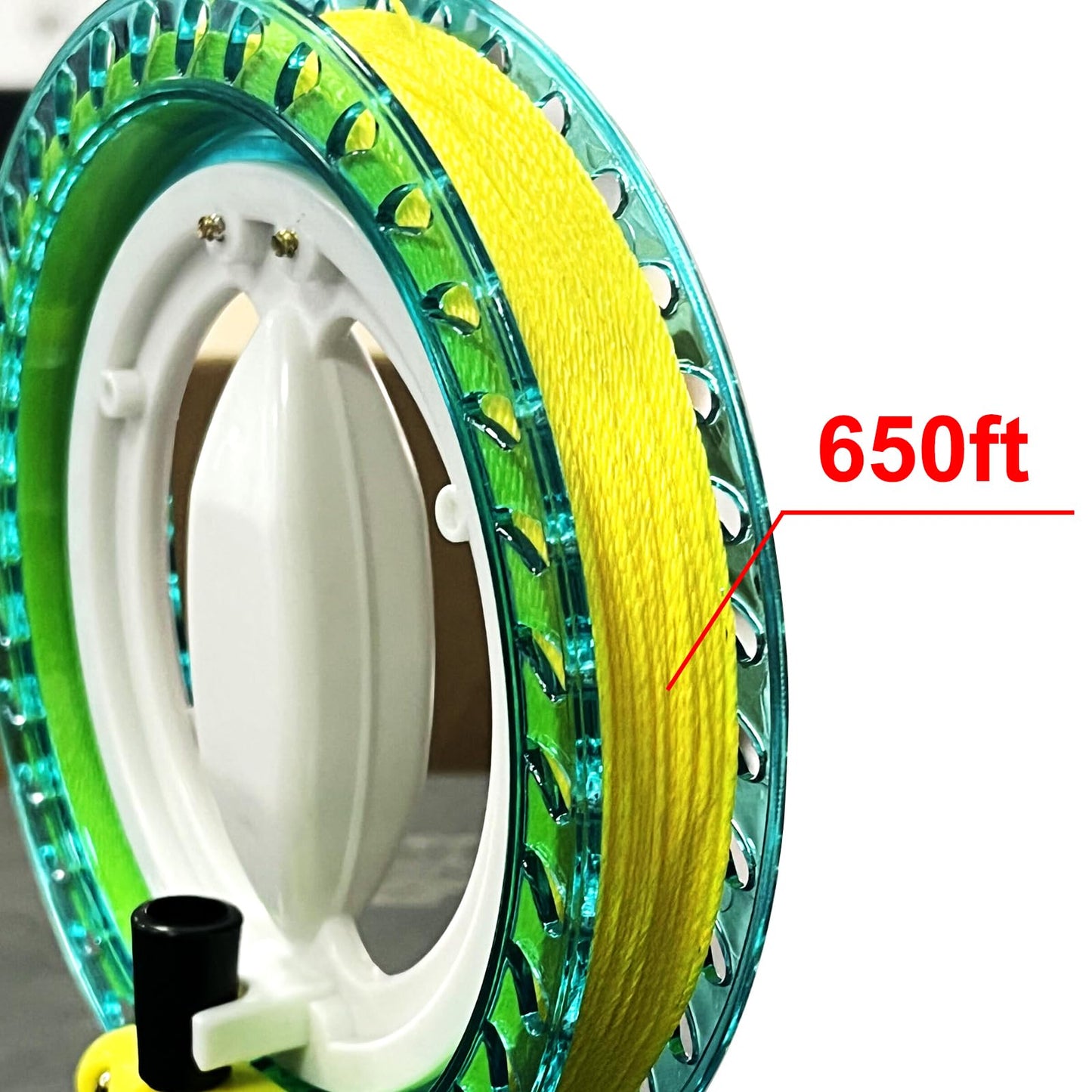 Hengda Kite Professional Outdoor Kite Line Winder Winding Reel Grip Wheel With 650 Feet (60Lbs) Flying Line String Flying Tools With Lock For Kids And Adults