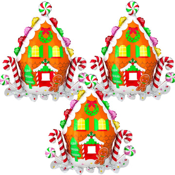 Hadckja Candy House Balloons Christmas Balloons Candy House Foil Balloons For Christmas-Themed Party Birthday Party Supplies Dec