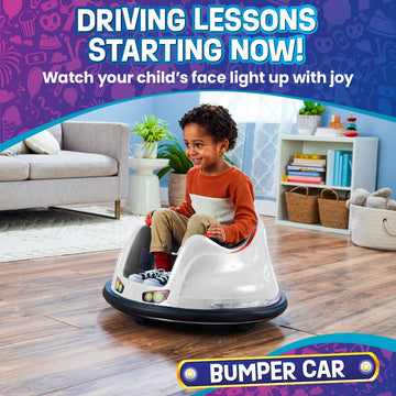 Flybar Electric Toddler Bumper Car - 360 Degree Spin, Led Lights, Ages 1.5-4 Years, Supports Up To 66 Pounds