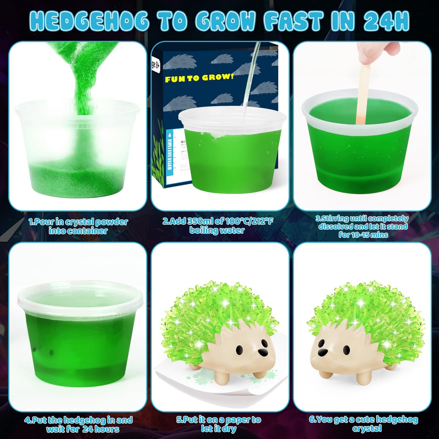 sdaymol Crystal Growing Kit Science Kits for Kids Age 8-12 DIY Science Experiments Lab Learning & Educational Toys STEM Projects Toys Gifts for Boys & Girls Ages 8 9 10 12