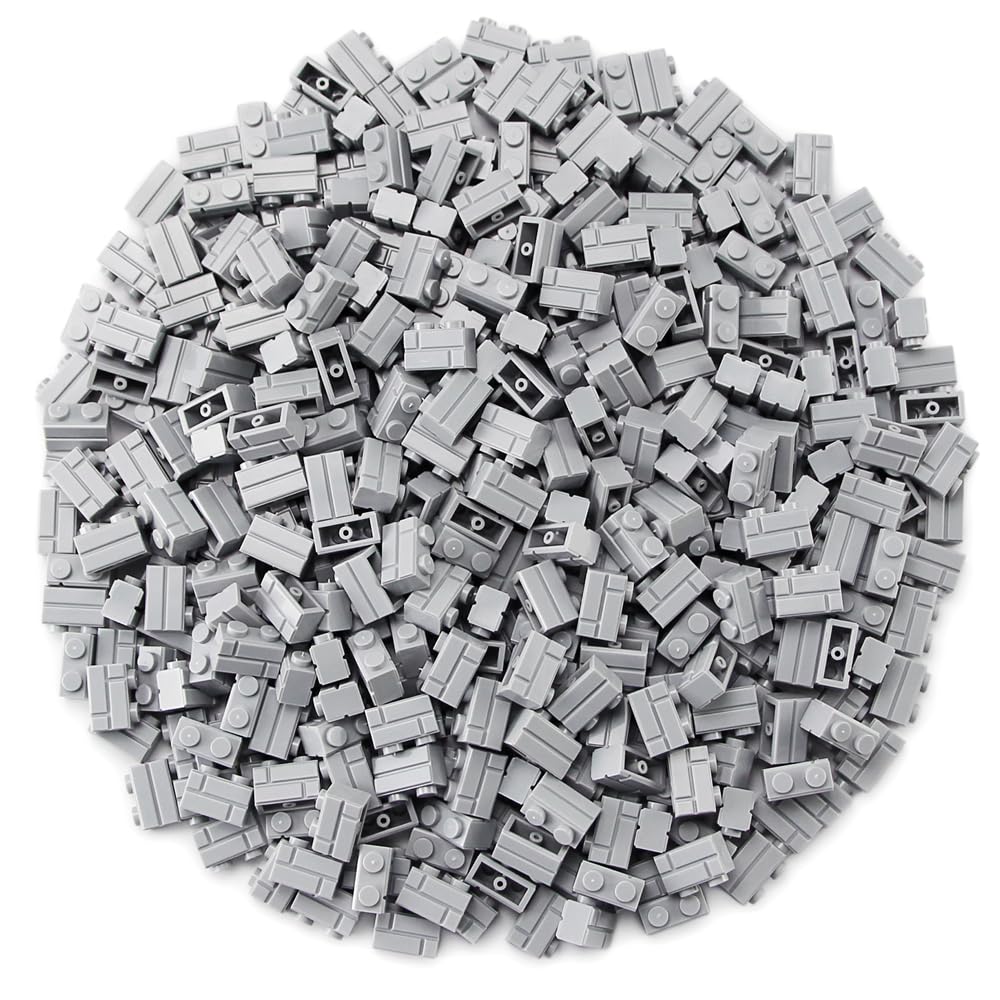 Feleph 360 Pieces 1X2 Masonry Profile Bricks Set Moc Building Blocks For Wall Parts And Pieces Diverse Bulk Toy Kit Compatible With Major Brands (Gray)