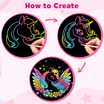 ZMLM Scratch Paper Art-Crafts Gift: 2 Pack Rainbow Notebooks Supplies Toys Easter Basket Stuffers for 3 4 5 6 7 8 9 10 Years Old