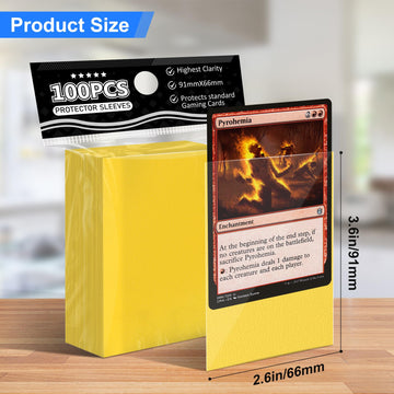 Yellow Card Sleeves Fit For Mtg, 300Ct Perfect Fit Standard Matte Card Sleeves For Trading Card Sports Card Baseball Card Tcg Ma