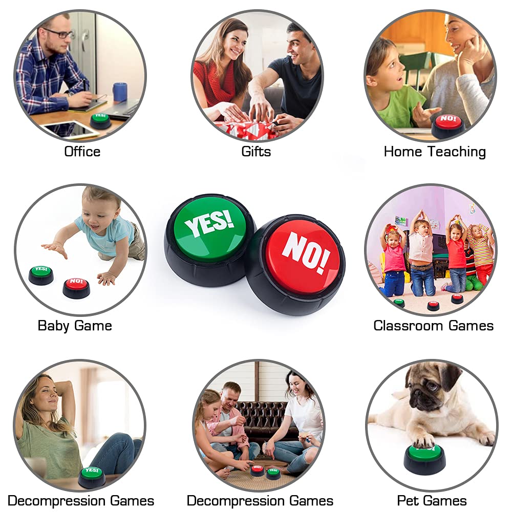 Mymealivos Funny Buzzer Button Toy - Gag Gifts, Game Addition, Stocking Stuffer (Yes No)