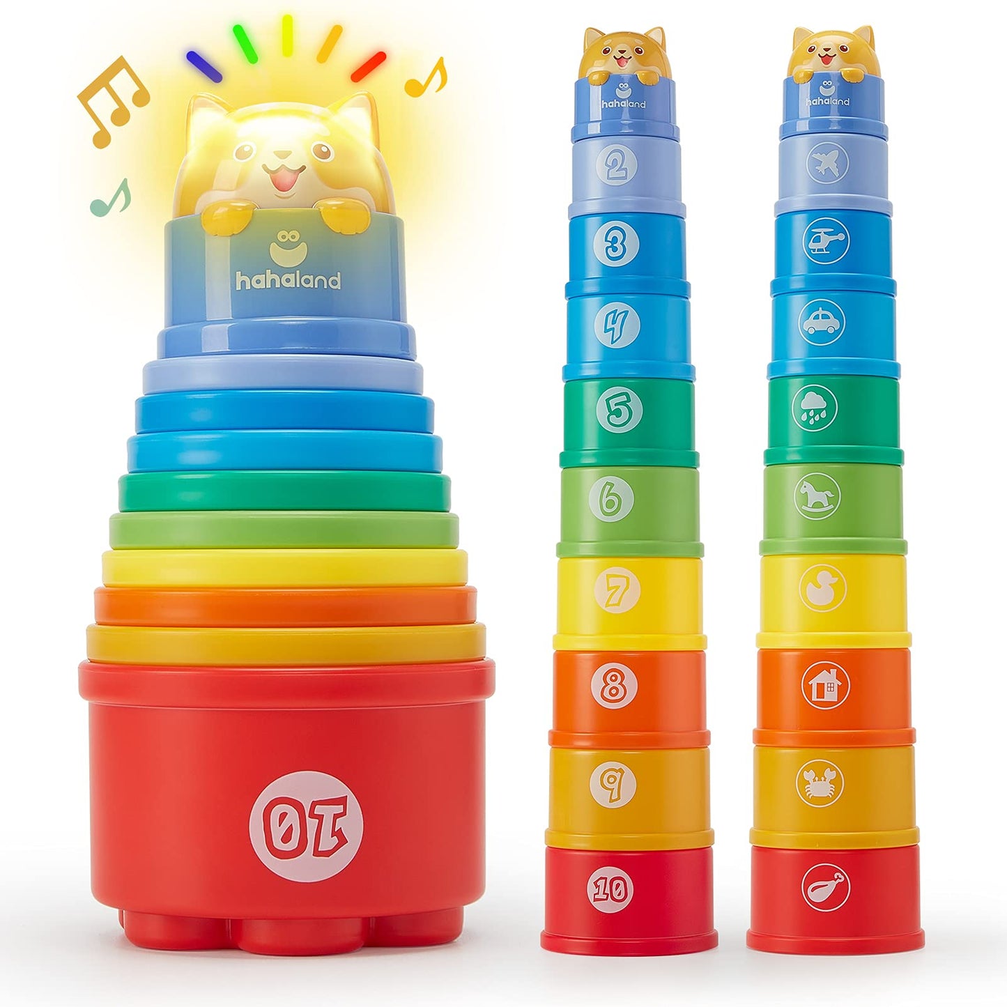 Hahaland Stacking Toys For Toddlers 1-3 - Stacking Cups - Toddler Toys Age 1-2 Learning Montessori Toys For 1 Year Old Boy Birth