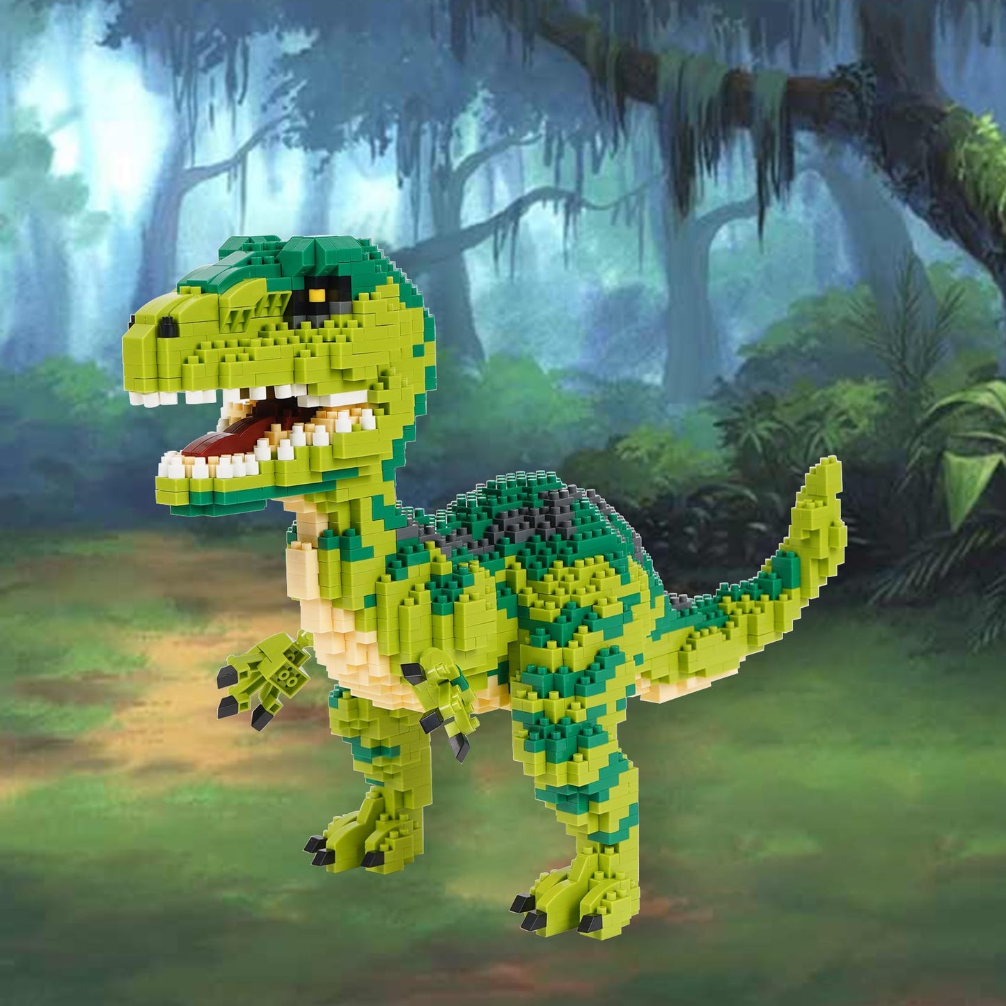 Geniteen Building Block Dinosaur Model Micro Mini Blocks Dinosaur Building Kit Gifts for Kids and mature-themed (Velociraptor)