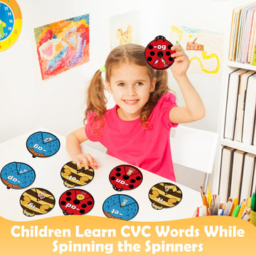 Kasfalci Cvc Word Cards,Cvc Word Games,Phonics Games,Speech Therapy Toys For Toddlers Kids,Learn To Read,Spelling Reading Learni