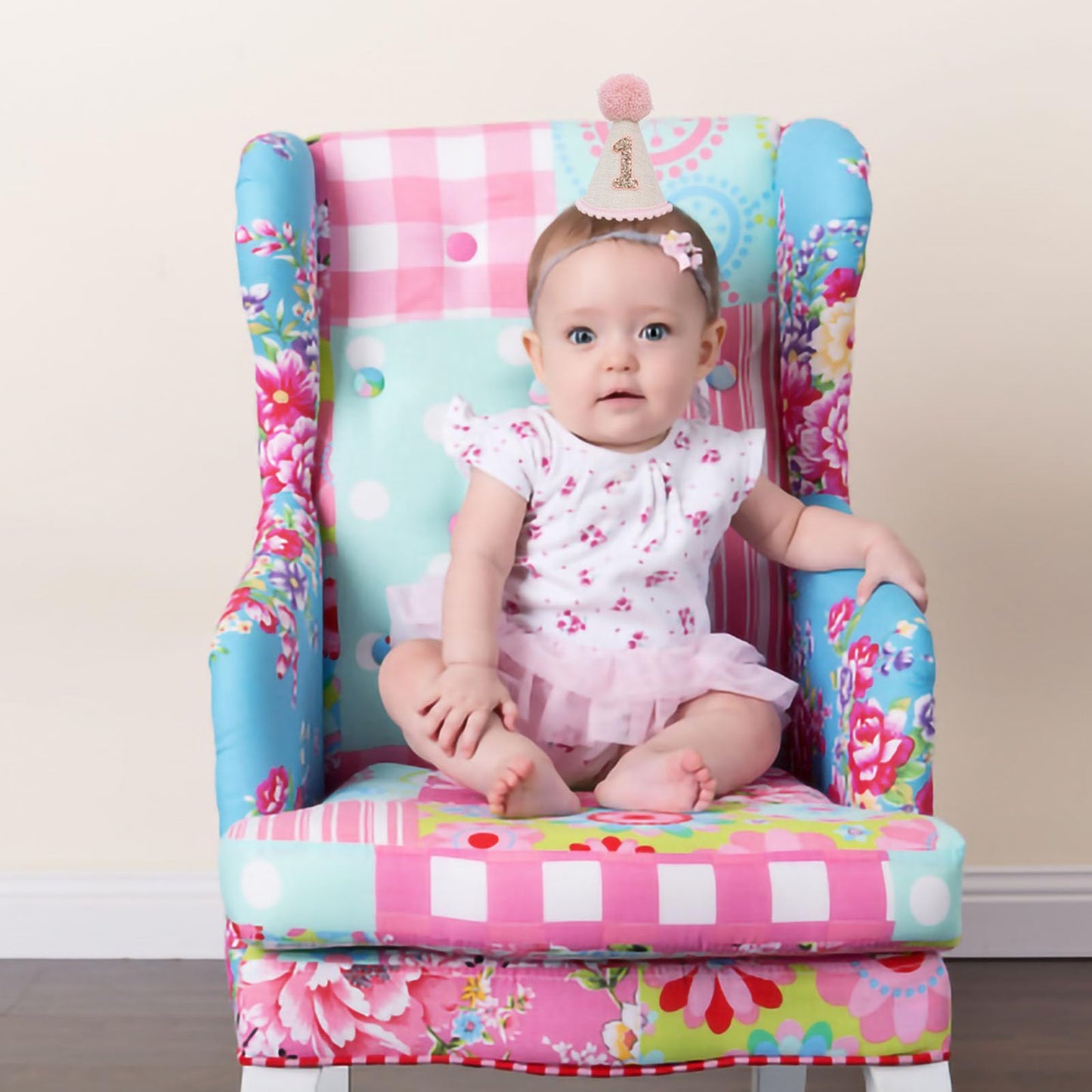 Ereniko Boho 1st Birthday Hat Decorations for Baby Girls Boys Handmade Natural Outfit First Birthday Party Hat Pink