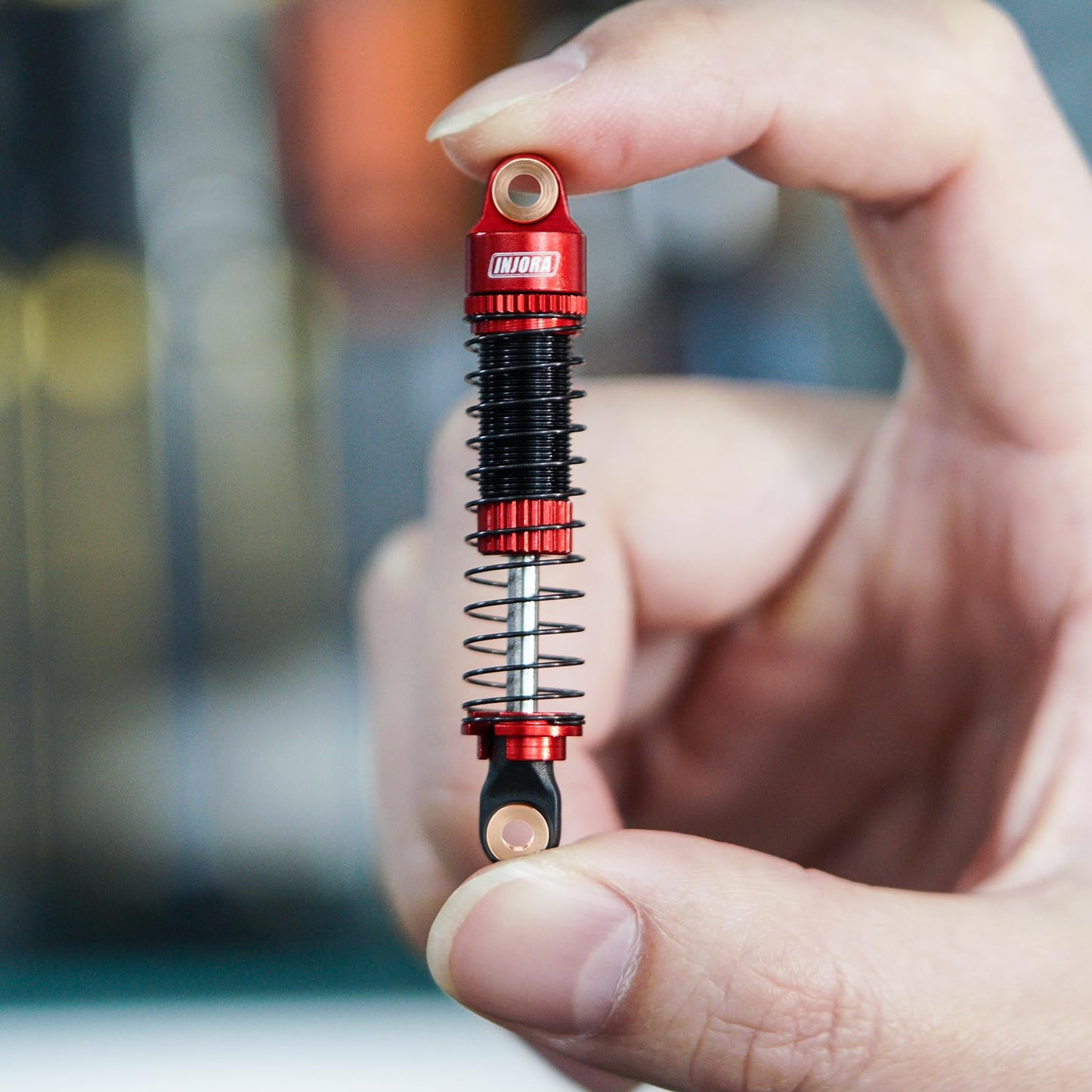 INJORA 53mm 6g Each Shocks- Absorber Oil Threaded Damper for TRX4M TRX4MT 1/18 RC Crawler Upgrade(Red)