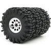 Hobbysoul 1.9 Crawler Tires And Wheels 120Mm Soft Sticky 1.9 Mud Slingers Tires & 1.9 Beadlock Wheels Silver Rim For 1/10 Rc Cra