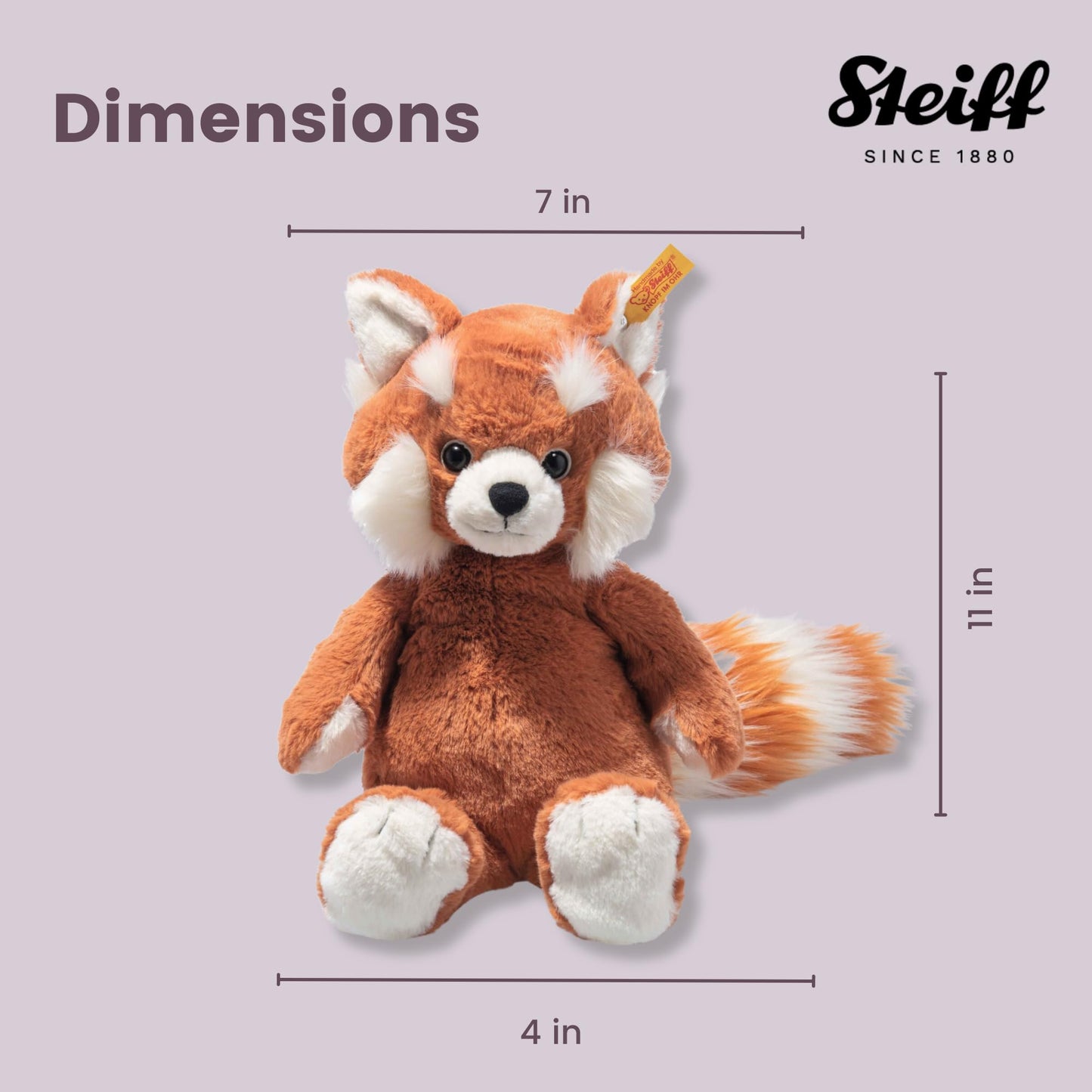 Steiff Soft Cuddly Friends Benji Red Panda, 11' Plush Toy