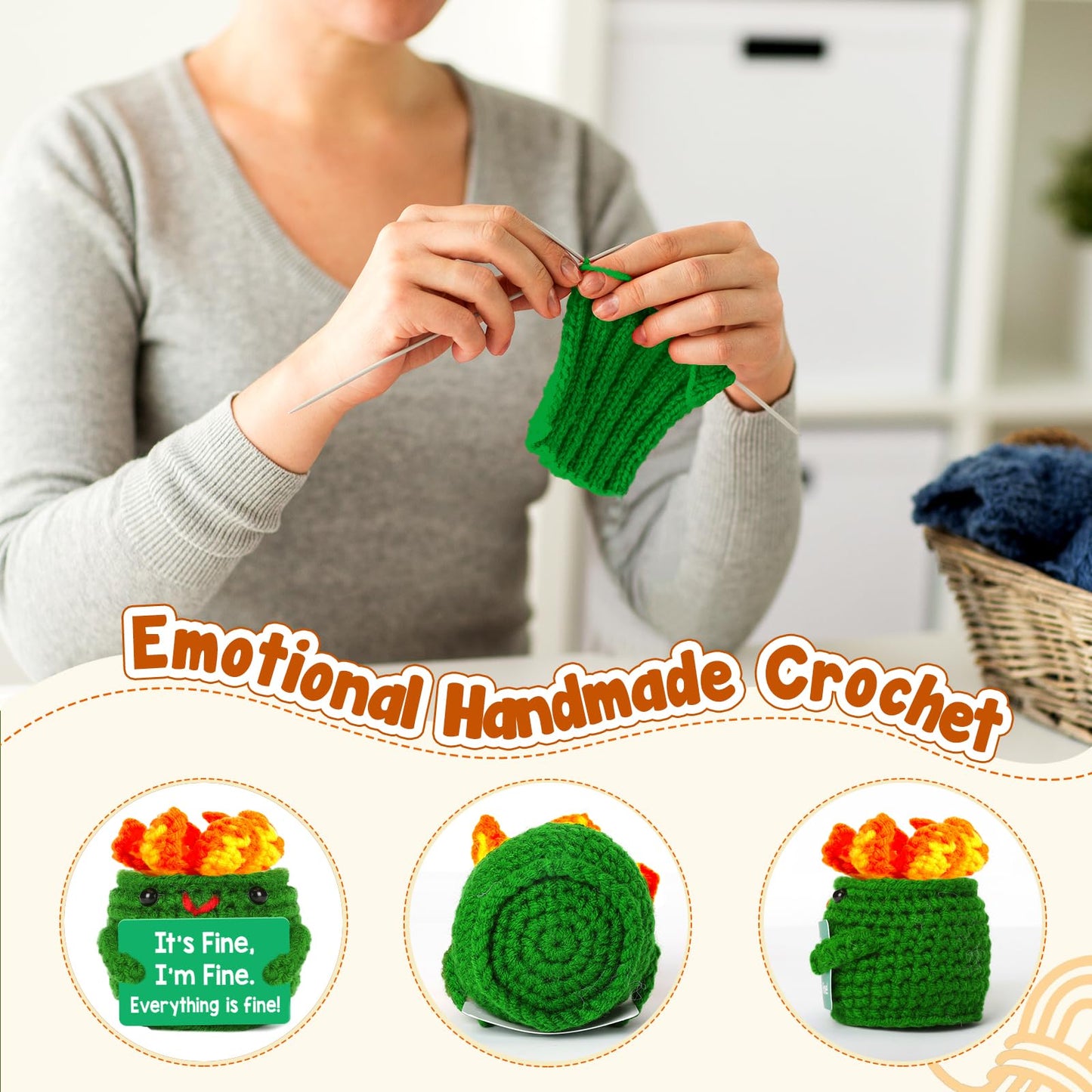 4Thfarmes Mini Dumpster Emotional Fire Support Positive Crochet, Office Gifts Funny Gag Gifts For Women Men, Small Birthday Gift
