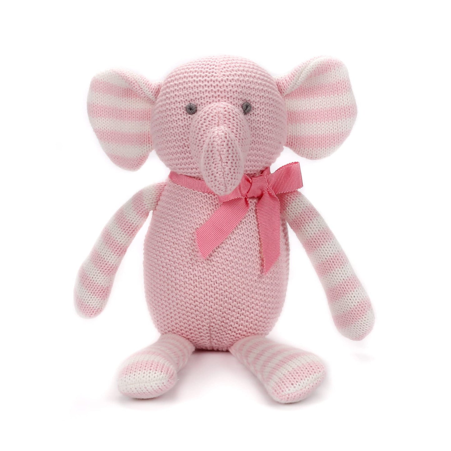 Fluffyfun Organic Baby Toys Pink Elephant Stuffed Animals 7.1''