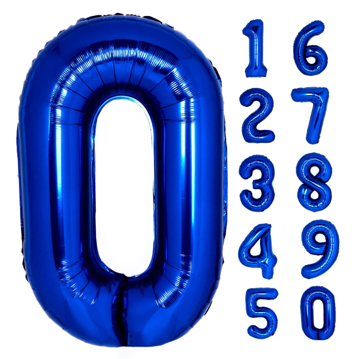 40 Inch Giant Navy Blue Number 0 Balloon, Helium Mylar Foil Number Balloons For Birthday Party, Birthday Decorations For Kids, A