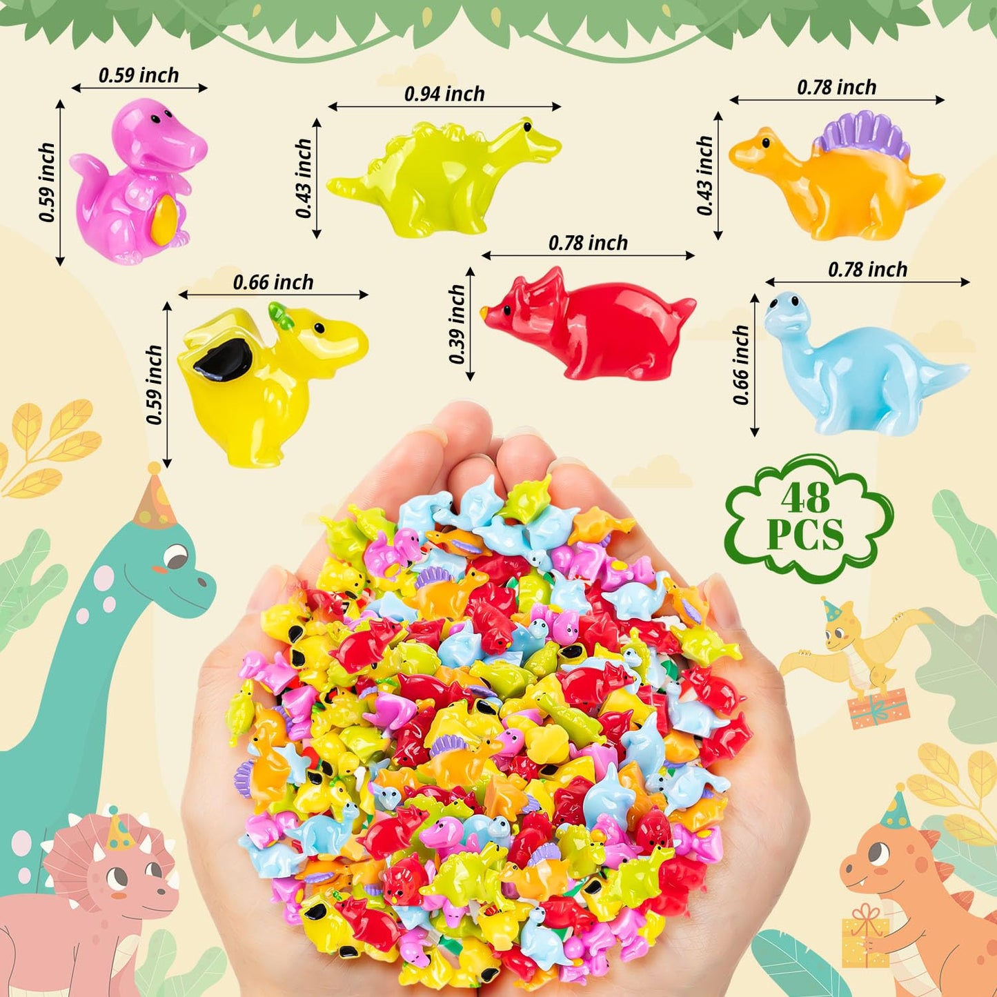 Zmltlmg 96Pcs Mini Dinosaur Figures Resin Small Dinosaur Toys Garden Mini Dinosaurs Realistic