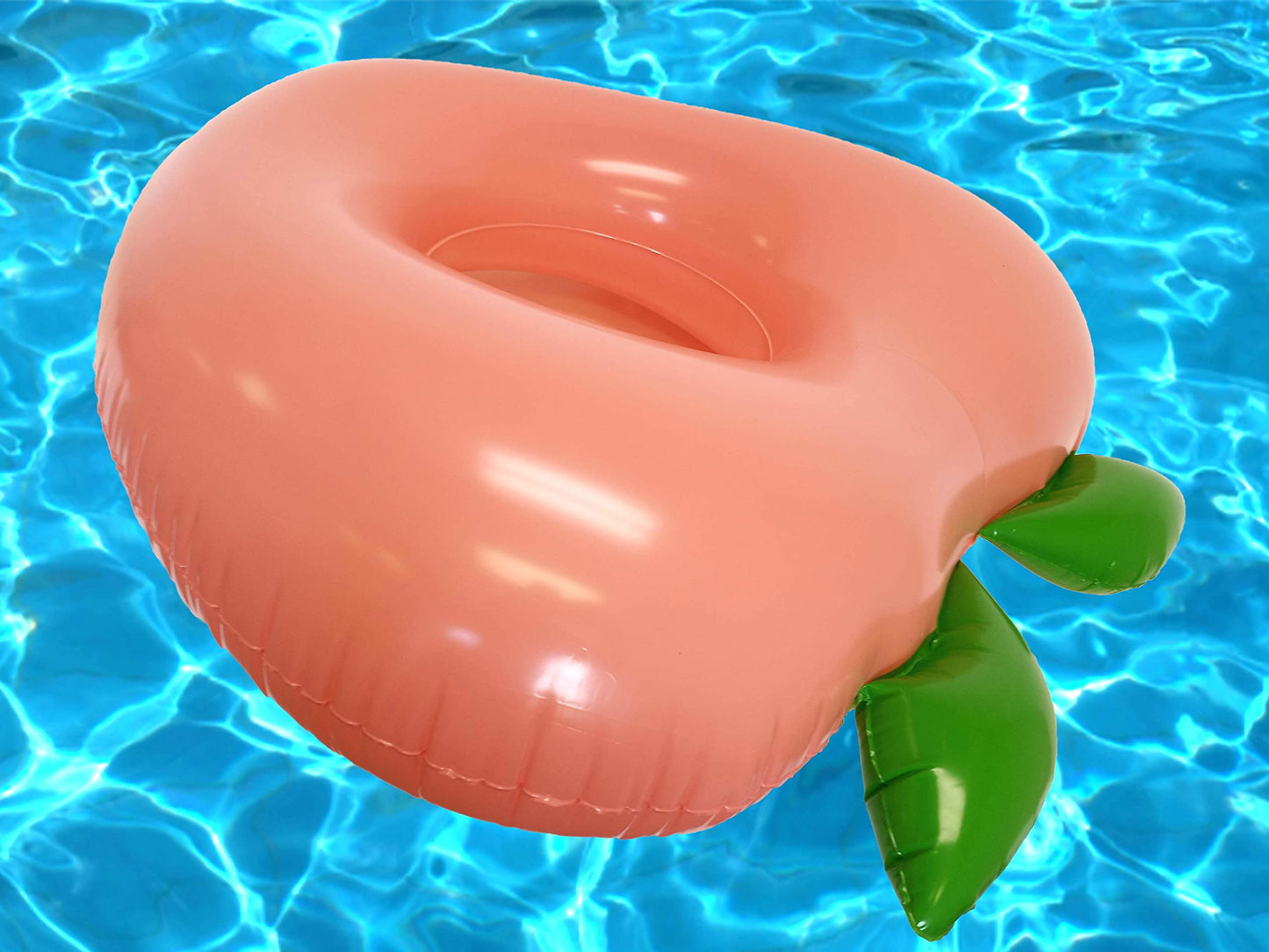 Inflatable Pool Floats - Avocado Pool Raft, Peach Pool Float, Gold Glitter Pool Float (Peach)
