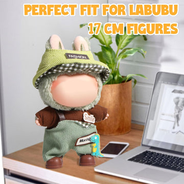 AICase for Labubu Clothes/for Labubu Outfits Clothes Set for 17cm Lububu Doll 3 Piece Set Hat Clothing for LA BUBU Boys and Girls Stylish Adorable Dolls Clothes Accessories (No Doll)-2