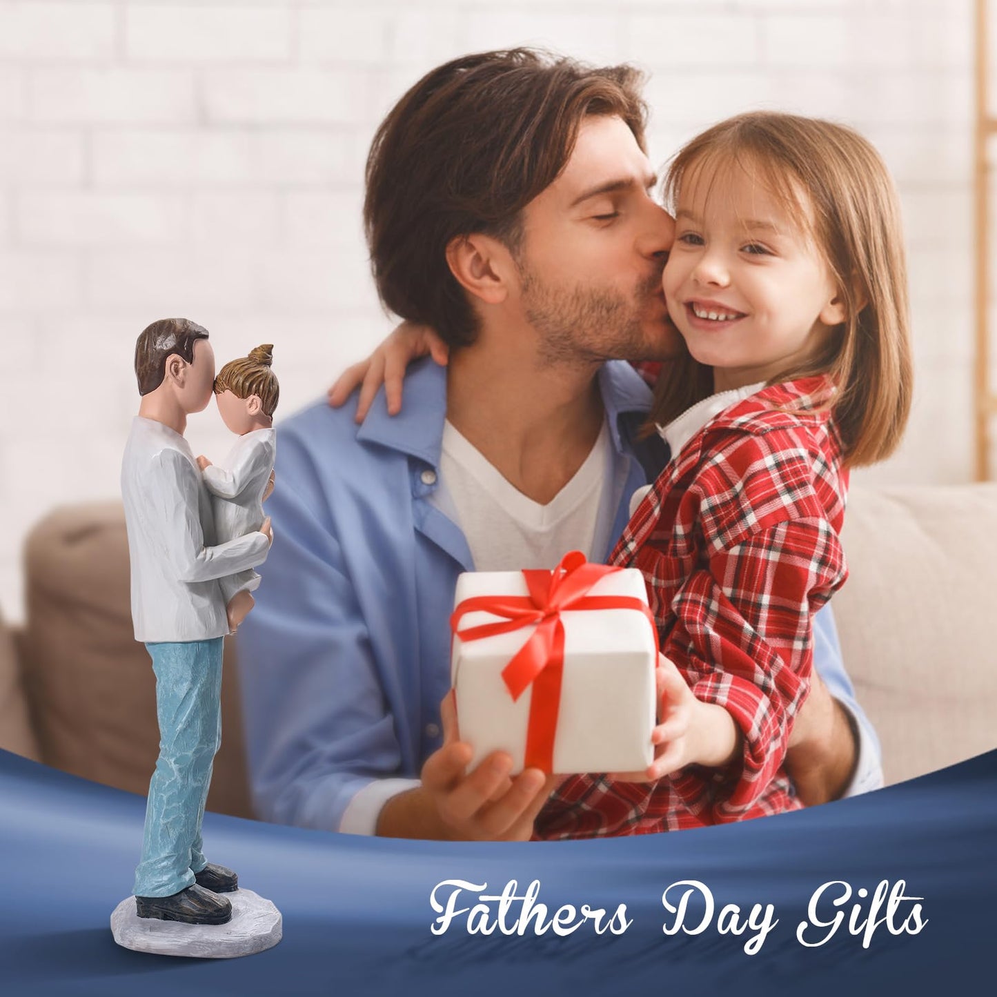 Father And Daughter Figurines, Dad Gifts From Daughter, Best Birthday Dad Gifts, Sculpted Hand Painted Statue, Perfect For Chris
