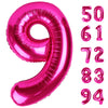 Hot Pink 9 Balloon, Number Balloons 40 Inch, 9Th Giant Birthday Decorations For Girls,19Th 29Th Party Decorations Supplies, Numb