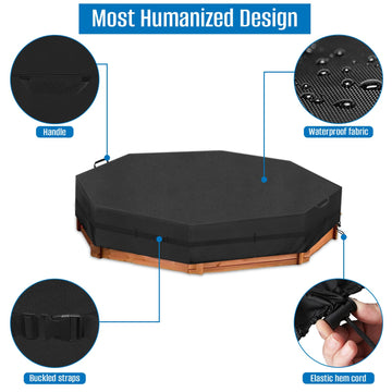 Siruiton Octagon Sandbox Cover, 420D Oxford Cloth Waterproof, Windproof And Dustproof, Waist With Adjustable Buckle For Stabilit