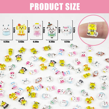WOZADU Mini Resin Hamster Figures - 100 PCS Mix-Color Tiny Animal Miniatures for Crafts, Dollhouse, Fairy Garden, and Cake Toppers