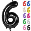 Black Number 6 Balloon 40 Inch, 6 Balloon Number, 6Th Birthday Decorations, Black Party Supplies For Boys Girls