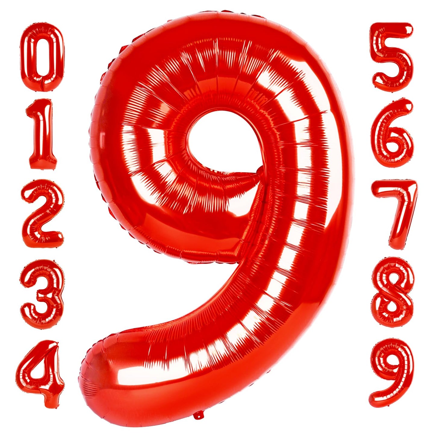 Red 9 Balloon Number 40 Inch, Number 9 19 29 39 1989 Birthday Balloons Large Foil Mylar Decorations For Birthday Party, Engageme