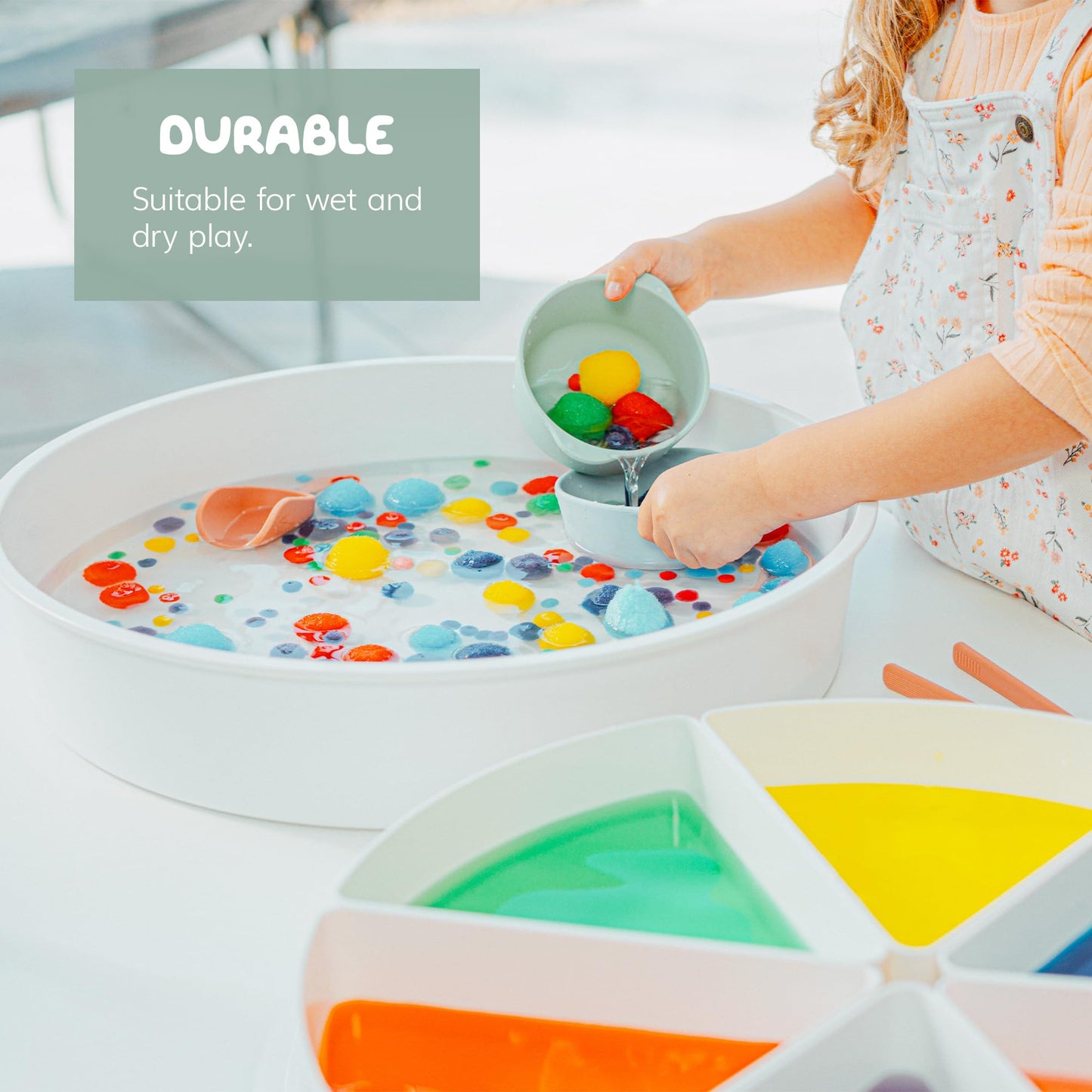 Inspire My Play - 3 X Nesting Bowls And Sieve - Perfect For Sensory Playtray - Sensory Bin Accessories - Special Education Classroom Supplies - Montessori Education Toys