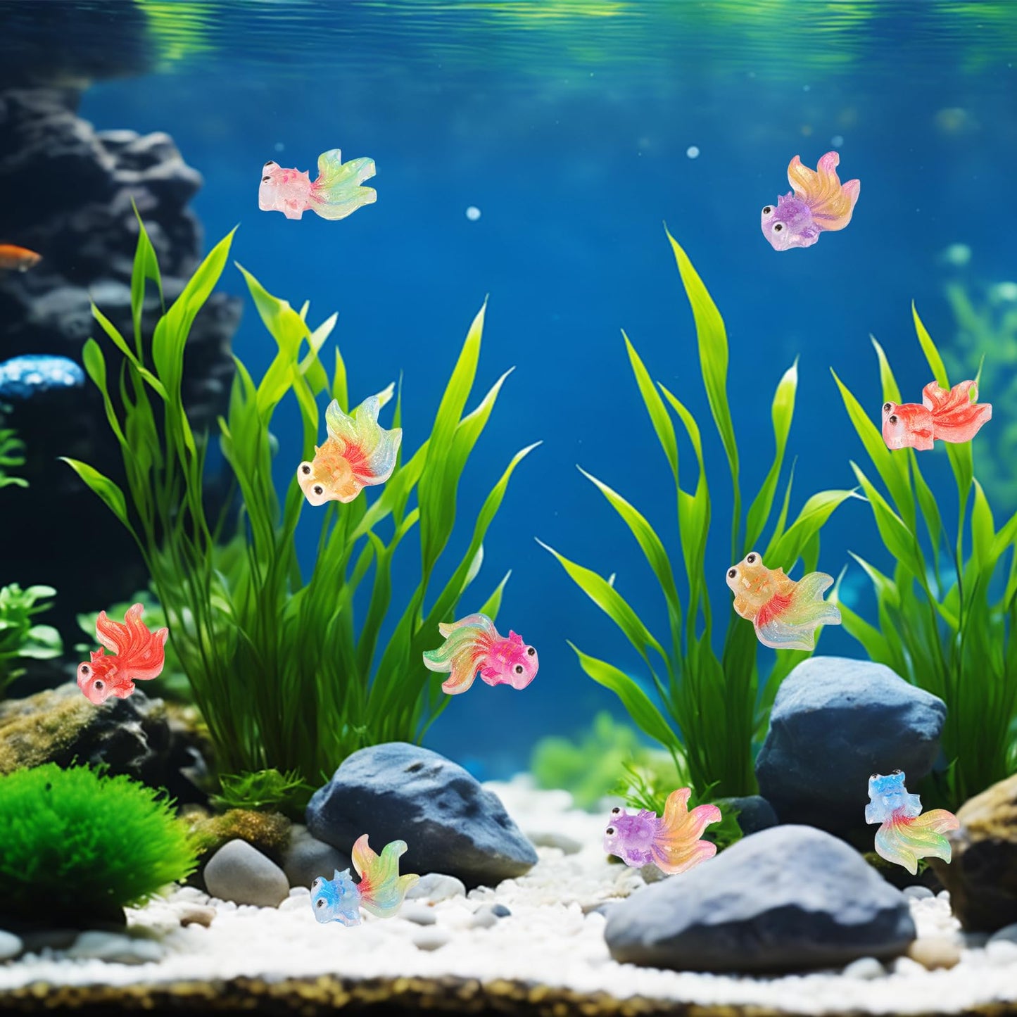 100 Pieces Tiny Goldfish Decor For Dollhouse Miniatures Resin Animals For Crafts Tiny Things For Fairy Garden Micro Landscaping