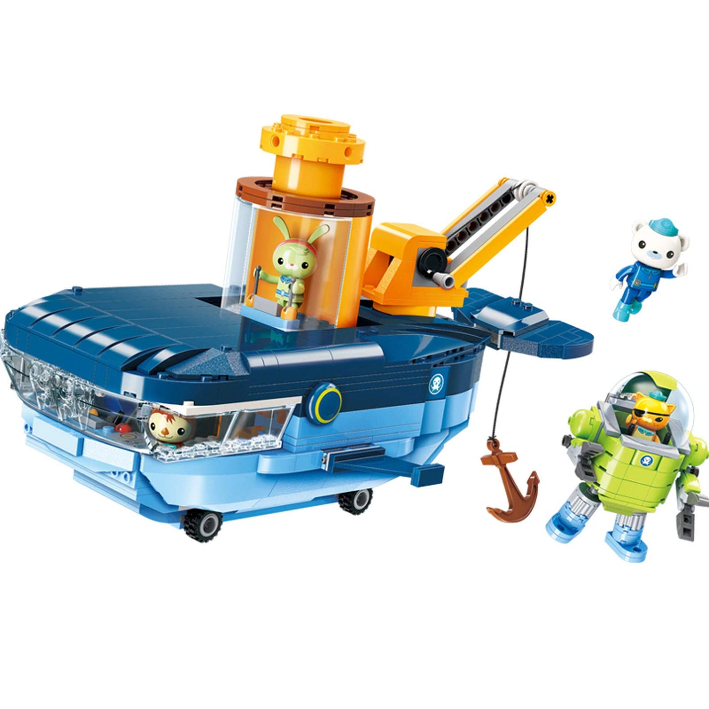 for Age 6+ Building Block Ocean Adventure Octonauts GUP-C Blue Whale Vehicle & Barnacles Kwazii Tweak 630pcs Building Brick Set-