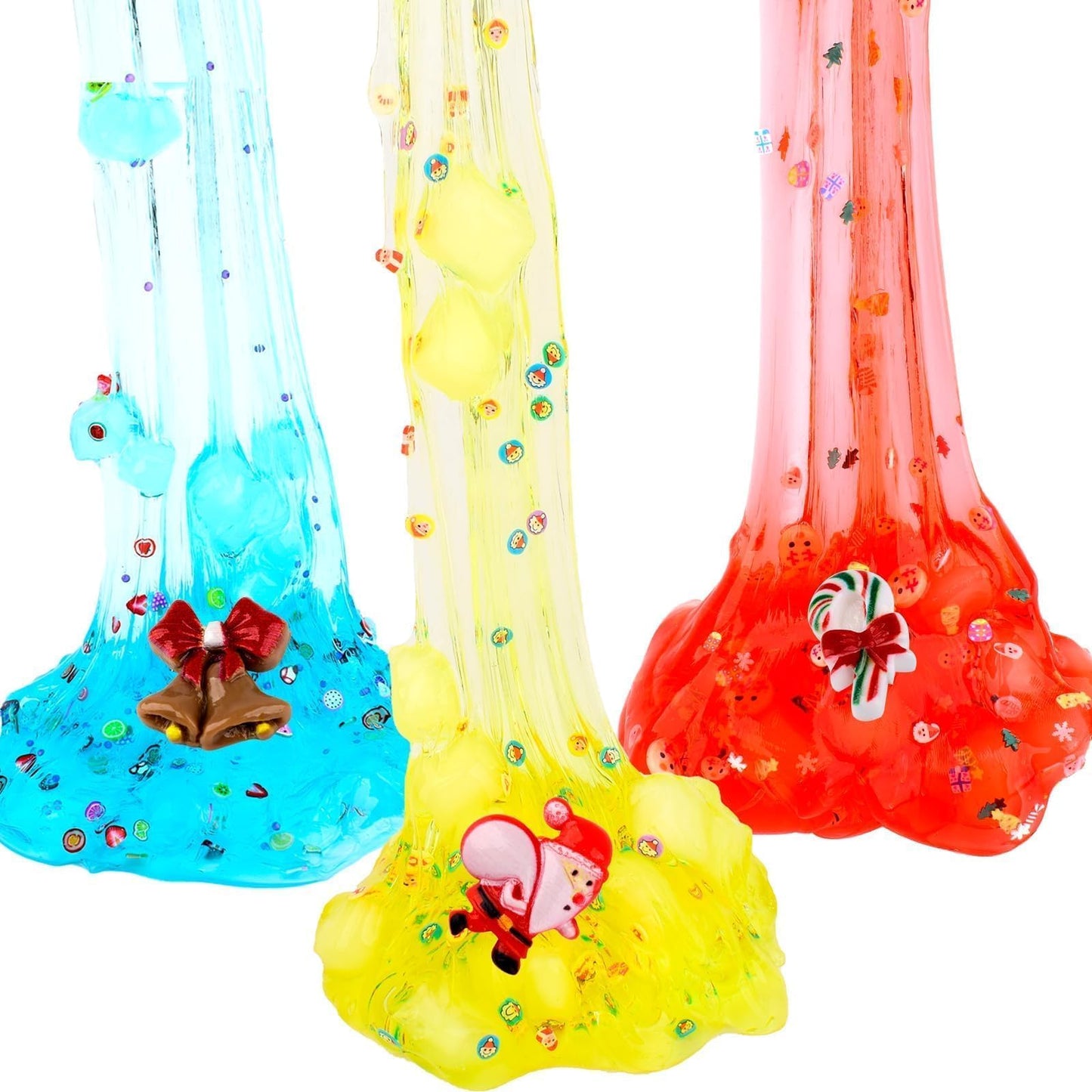Christmas 8 Pack Clear Slime,Crunchy Slime,Party Favors For Kids, Stress Toy Kit,Slime Bulk For Boys Girls,Cute Stuffers,Super S