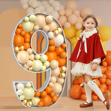 Imprsv 4Ft Marquee Number, Mosaic Numbers For Balloons, Mosaic Balloon Frame, Marquee Number, Number 9 Balloon For On Cloud 9 Bi