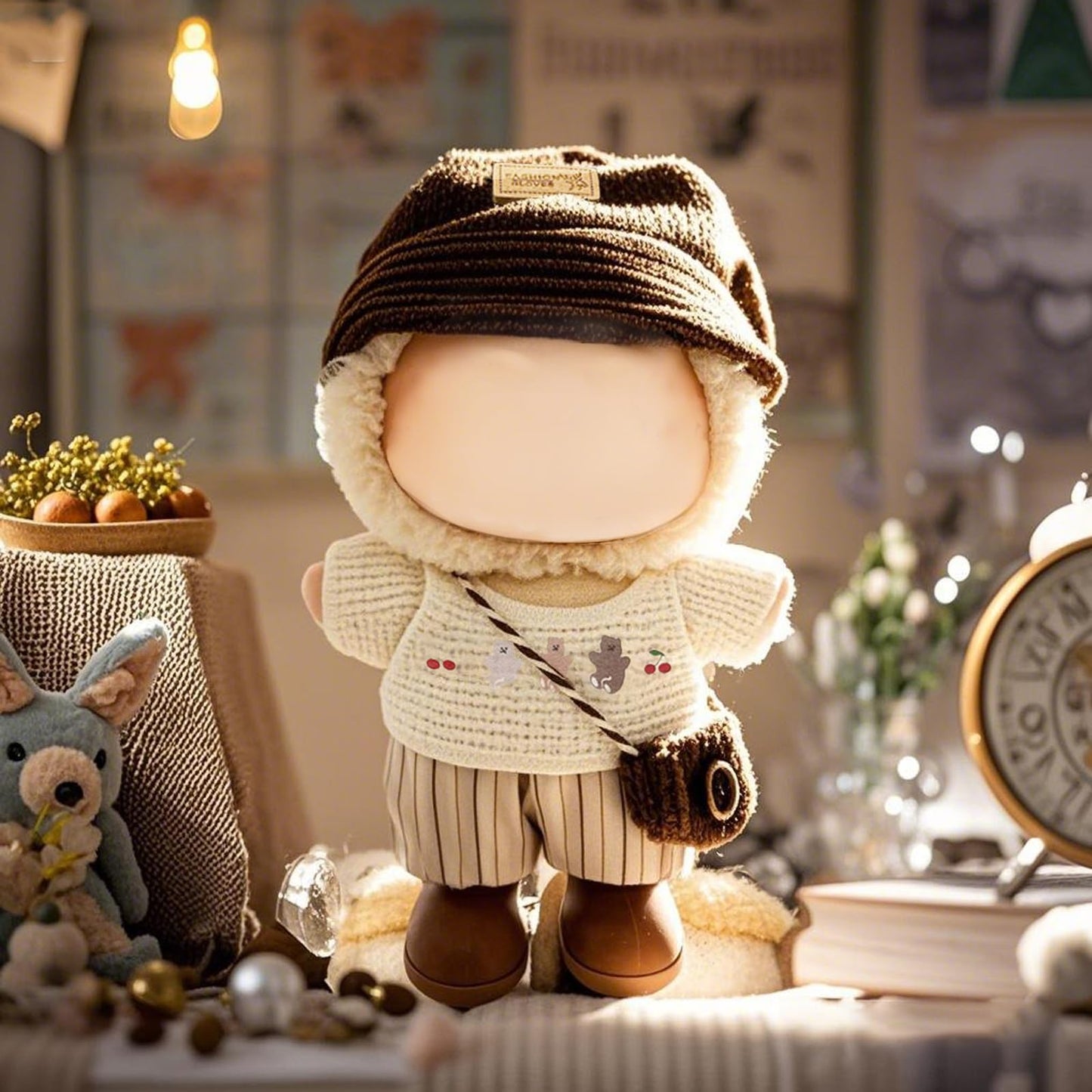 Eayaele Clothes for Labubu - 5PC Set with Shoes for 6.7 Inches Doll enhanced Outfit with Accessories Stylish Clothes for Labubu (NO Doll)(LBB-61)