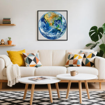 Round Earth Puzzles for mature-themeds 1000 Pieces NASA Blue Marble View Circle Jigsaw Puzzle with Letters on Back Challenging Nature Puzzle enhanced Family Game Decor & Gift