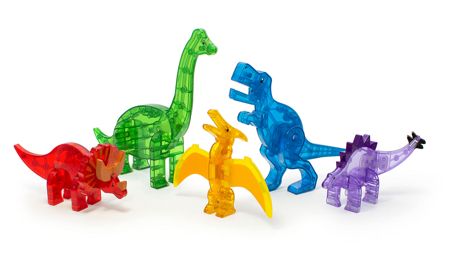 Magna-Tiles Dinos 5-Piece Magnetic Construction Set, The Original Magnetic Building Brand