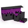 Uaono Card Deck Box With Dice Tray For Mtg, 5 In 1 Card Deck Case Holds 800+ Unsleeved Cards, Strong Magnet Card Organizer Compatible With Yugioh Tcg Sports Cards (Black Purple)