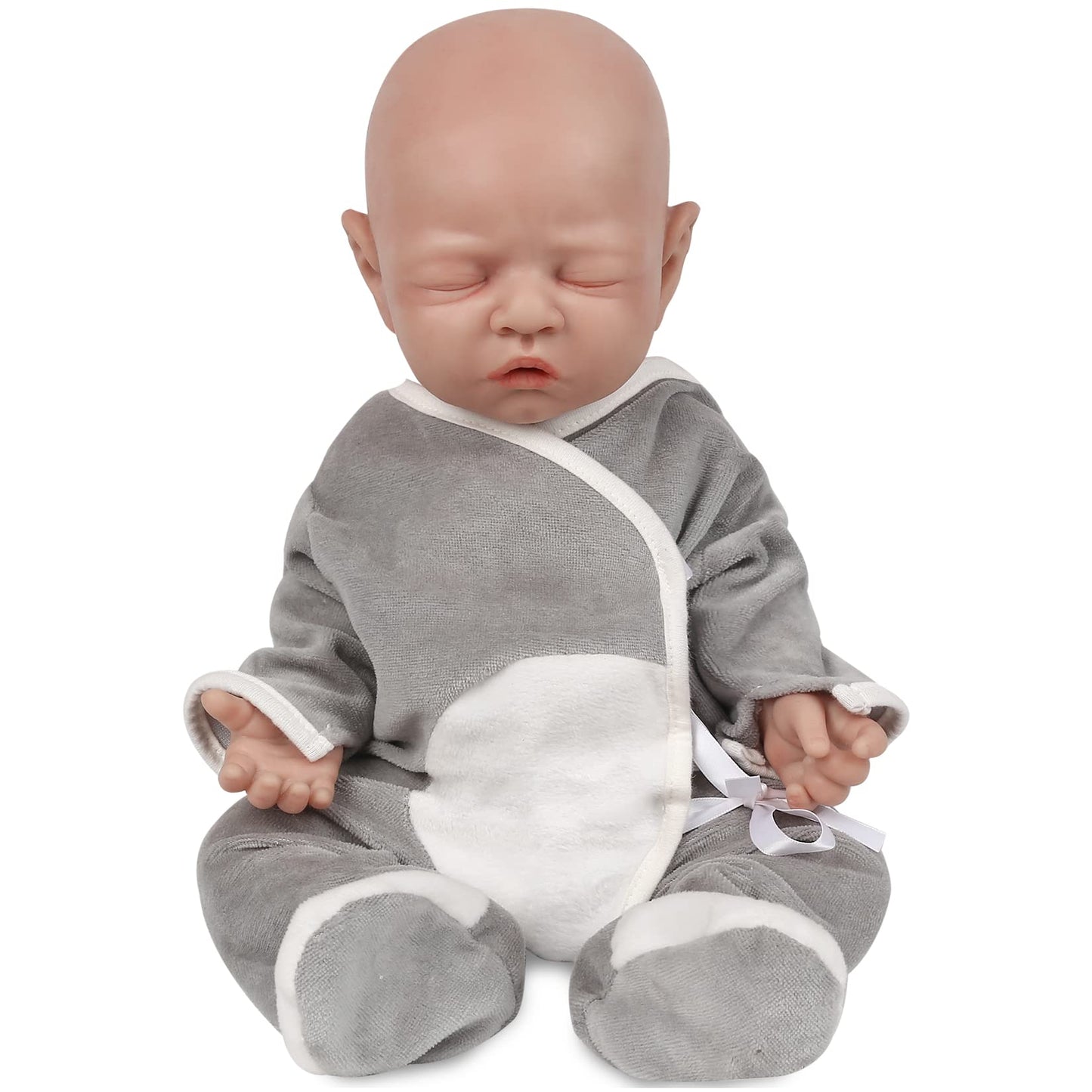 Vollence 18 Inch Full Silicone Baby Doll That Look Real,Eyes Closed Reborn Baby Doll,Real Baby Doll,Lifelike Baby Dolls - Boy
