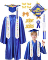 Wikitot Kindergarten Graduation Cap And Gown - Royal Blue Preschool Graduation Outfit With 2025 & 2026 Tassels, Badge, Stole For