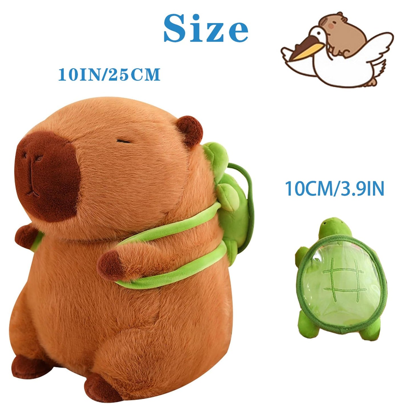 Generic 10'''' Capybara Plush Cute Stuffed Animal Plushies Super Soft Plush Toy Gift For Kids, Large, Brown