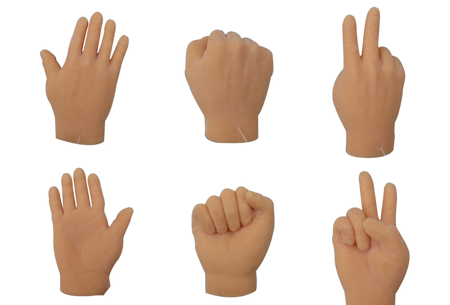 Thegag Finger-Hands Rock Paper Scissors Game Set Of 6 Hands 2 Of Each Tiny-Finger-Hand Realistic Feeling Soft Finger Puppets-Mini-Gag-Gift Stocking-Stuffer Really-Weird-Stuff